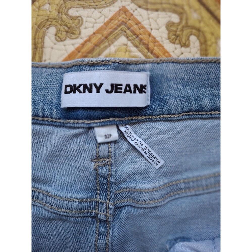 DKNY Wide Leg Cargo Jeans Size 32 Womens 90s Grunge Style Light Wash Alt Y2K - Picture 5 of 6